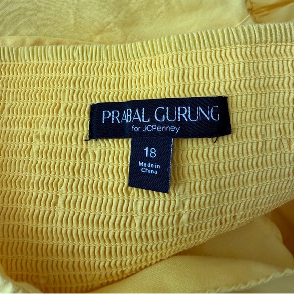 Prabal Gurung for JCPenney Sleeveless Maxi Dress Plus Yellow Tier Ruffle Size 18 - Picture 4 of 7